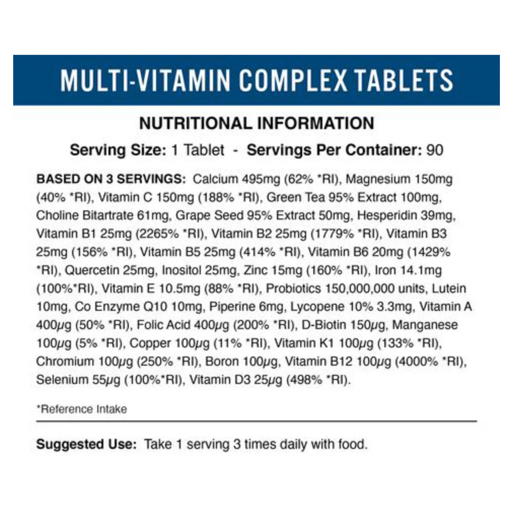 Applied Nutrition Multi-Vitamin Complex - Image 2